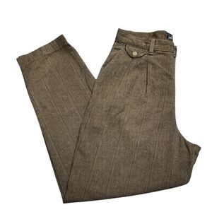 Vintage Lee Trousers Womens 12 M Brown Pleated Hi-Rise